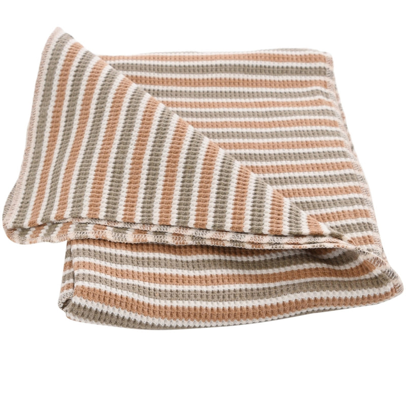 a folded striped towel