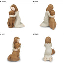 a chart of statues of a child hugging a dog