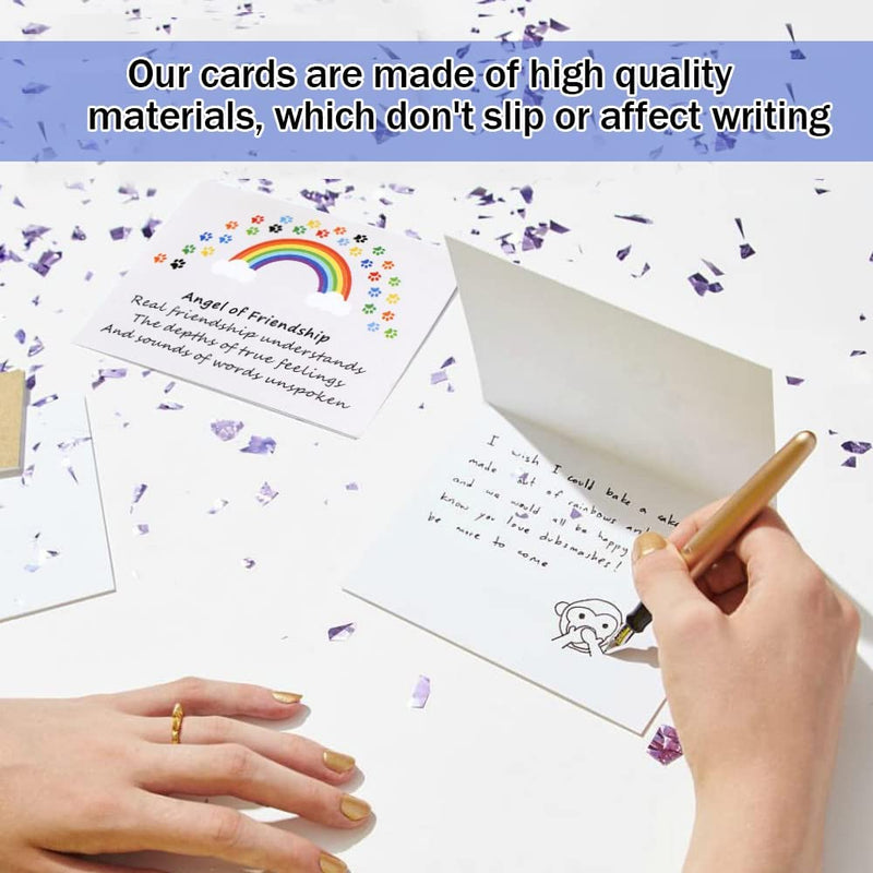 person writing on a card