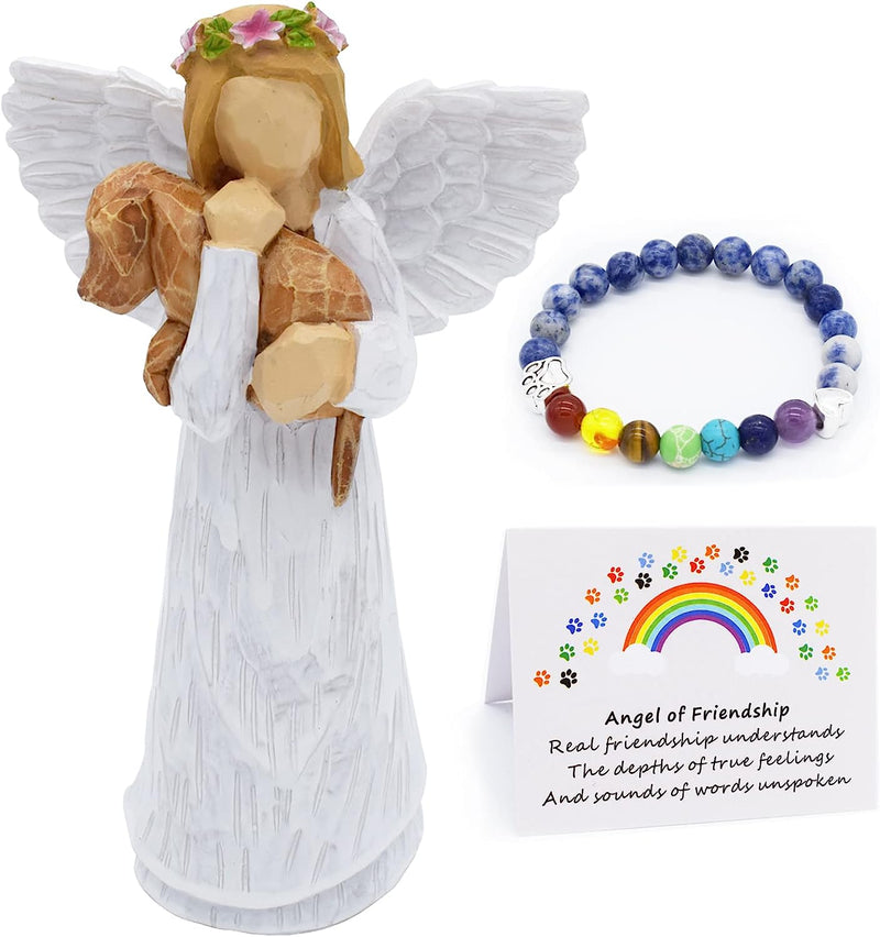 a statue with wings and a bracelet
