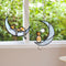 stained glass cats on the moon decor hanging 