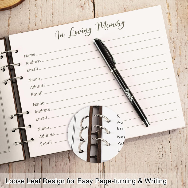 Wooden Funeral Guest Book for Memorial Service Celebration of Life Decorations