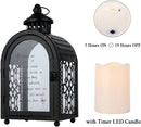 Memorial Lantern with Automatic Timer LED Candle and Love Pattern Sympathy Gift